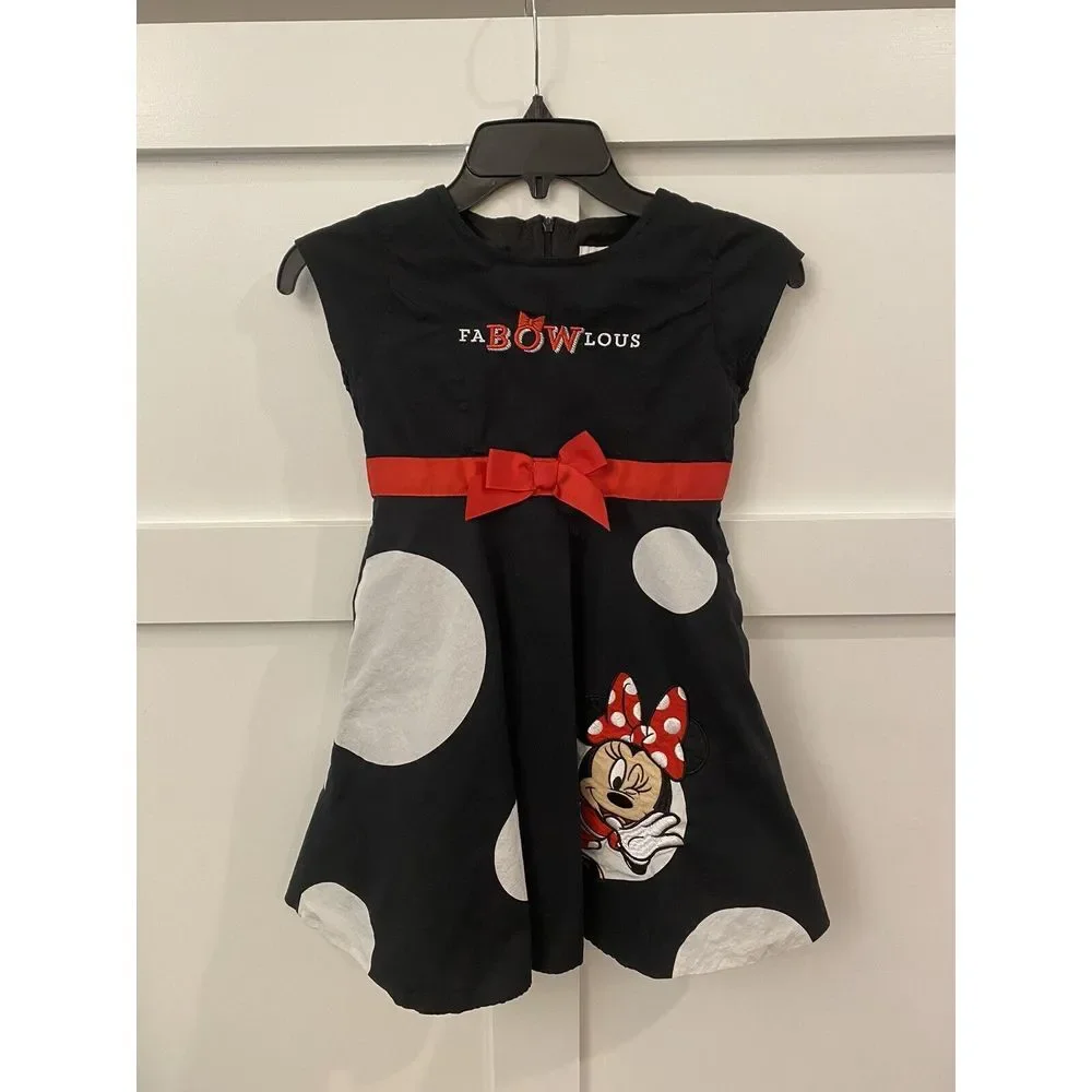 Disney Parks‎ Minnie Mouse FaBOWlous Dress Girls SZ M 8 EUC
